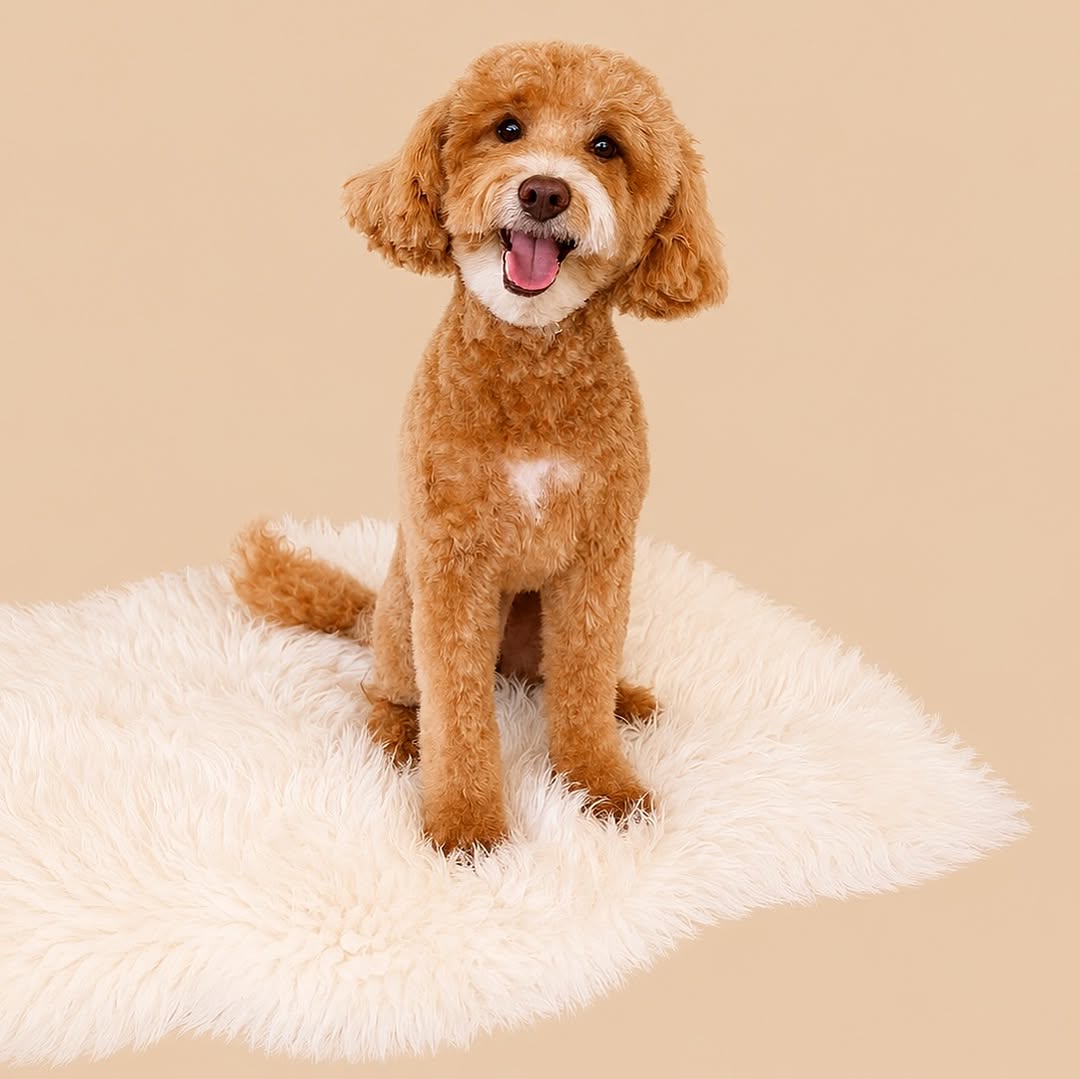 Cavapoo efter klippning hos Fluff & Finess